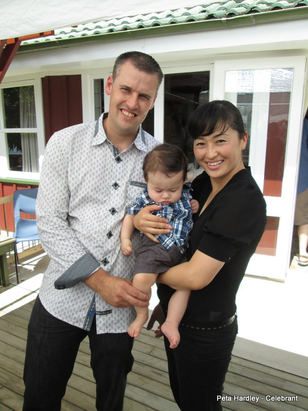 Bevan, Ashton & Miho on Ashton's Naming Day