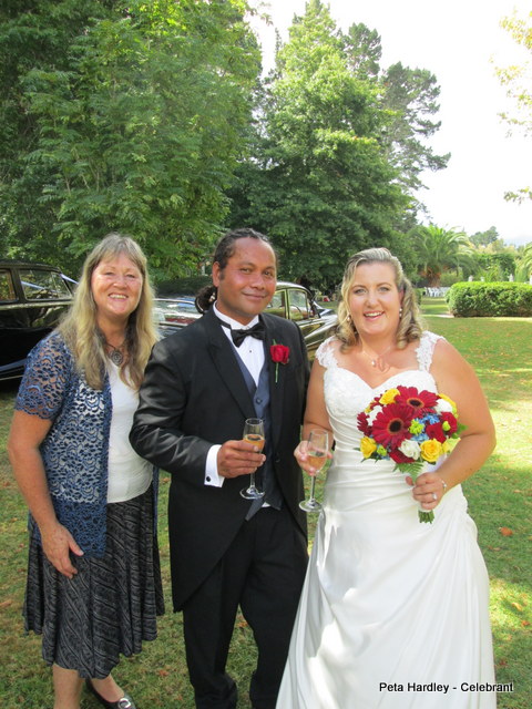 Peta Hardley West Auckland Wedding Celebrant The Brigham, Joe  Amiga and Kirsty